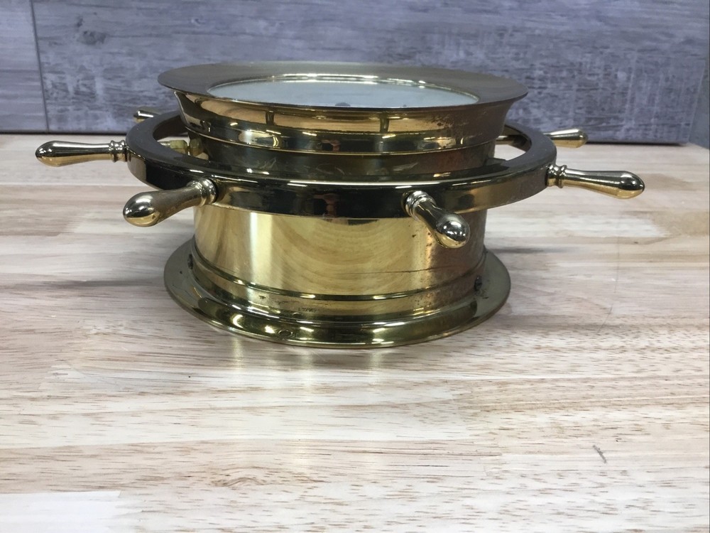 Vintage Seth Thomas Helmsman Ship Wheel Brass Clock** Unknown Working Condition