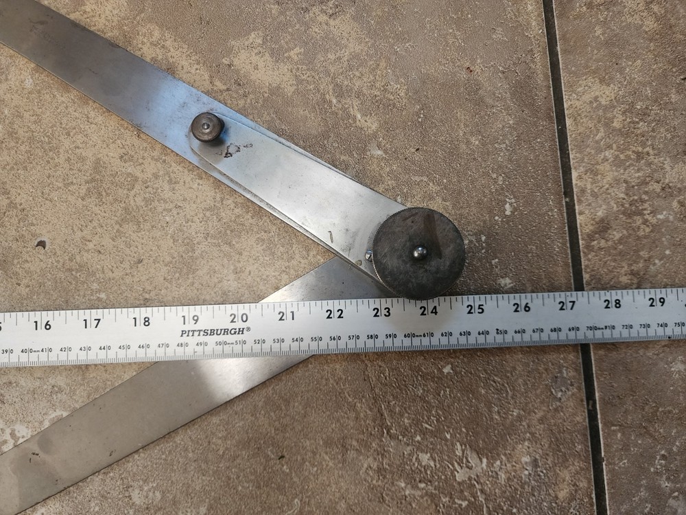 Starrett 36-24 Lock Joint Transfer Type Outside Caliper, 24" Flat Leg