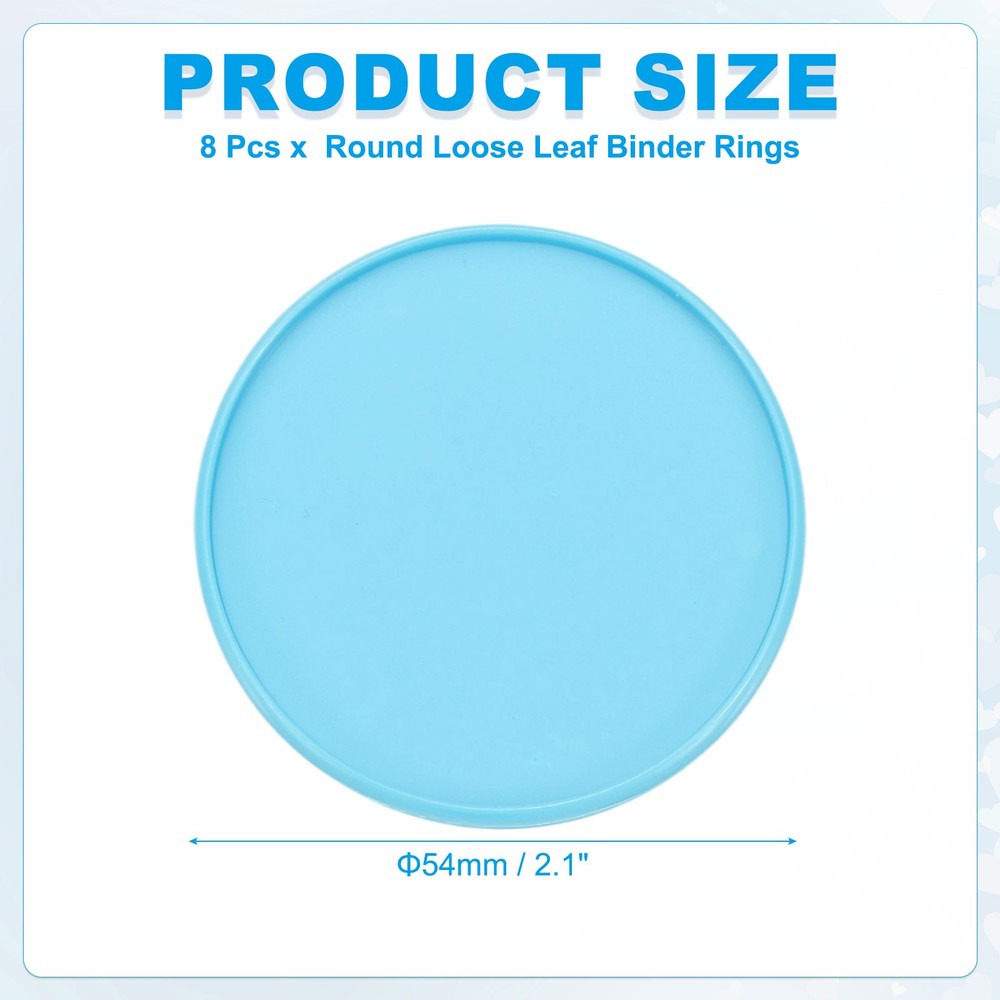 2 inch Plastic Book Binding Discs, 8Pcs Discbound Expansion Discs Round, Blue