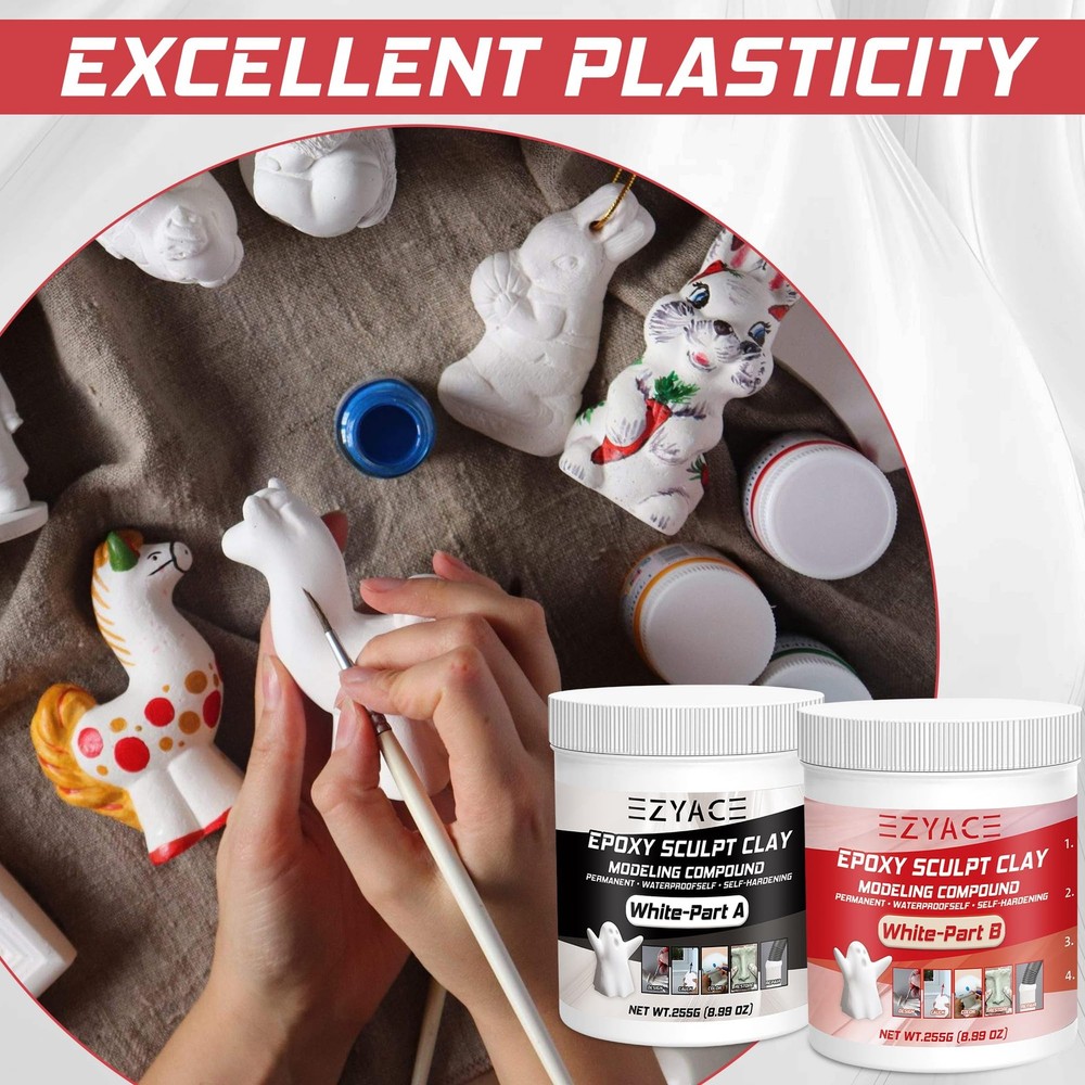 Epoxy Clay, Magic Sculpt 2 Part Modeling Compound 1 Pound, White
