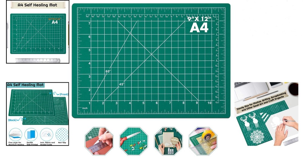 Versatile 12x9 Double-Sided Crafting Mat - Perfect for Precision Sewing Projects