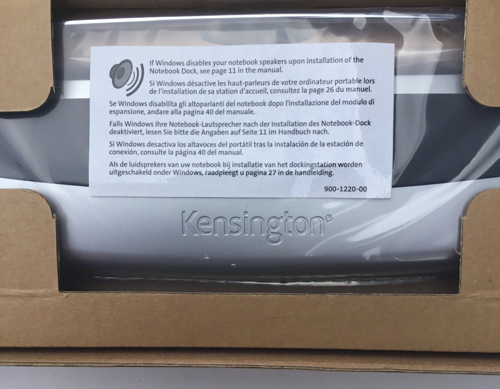 New Open Box Kensington Notebook Dock Model # K33239