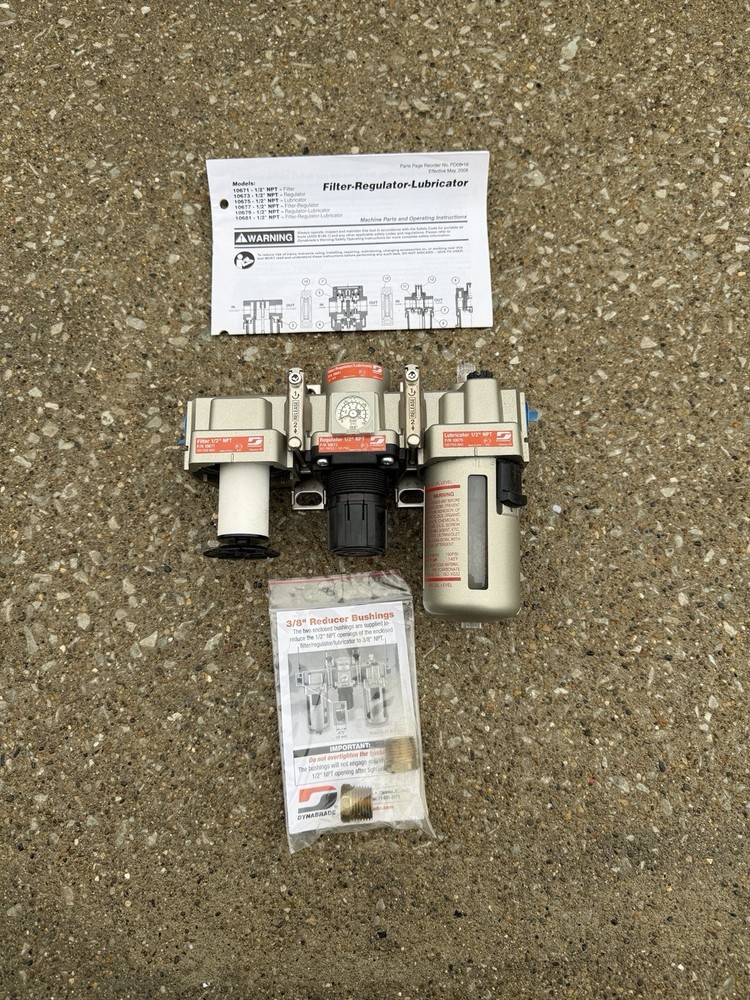 Dynabrade 1/2” NPT DB10681 Filter/Regulator/Lubricator Assembly, Open Box