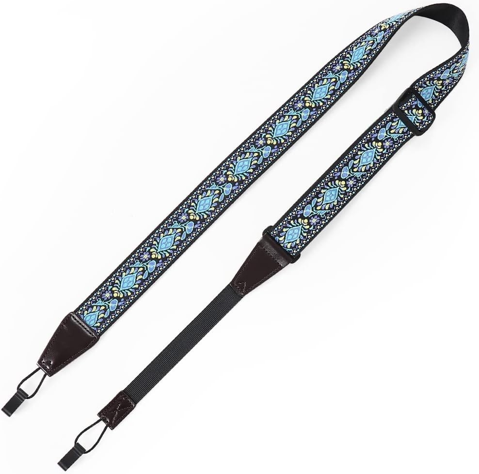 Comfortable Jacquard Ukulele Strap - Adjustable Size & Elegant Floral Pattern