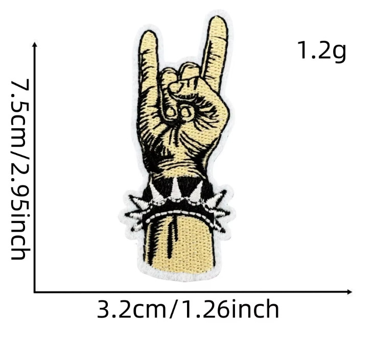 HEAVY METAL - 🤘🏽 DEVIL HORN'S HAND GESTURE - Embroidered Iron-On Patch