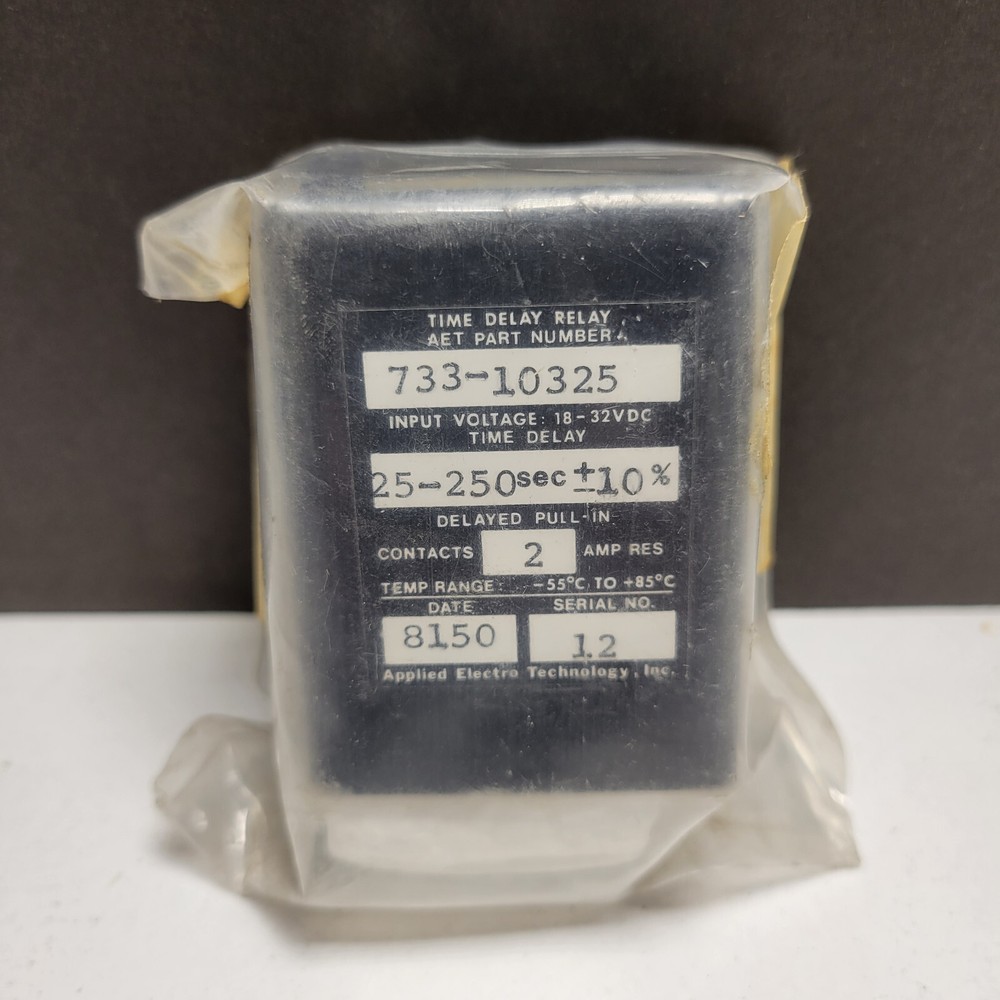 Applied Electro Technology Time Delay Relay 733-10325   5945-21-861-4092