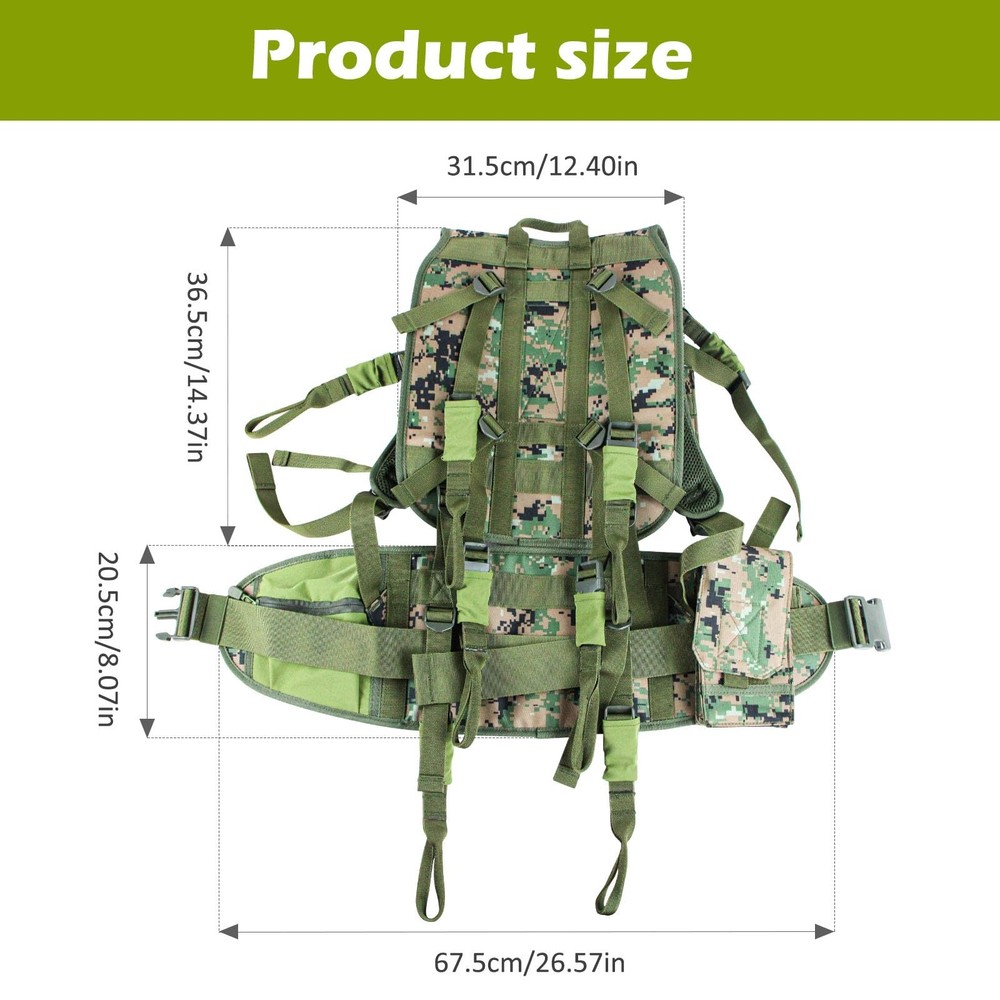 Tree Stand Carrier Backpack with Padded Straps, 8 Connection Points & 3 Pocke...