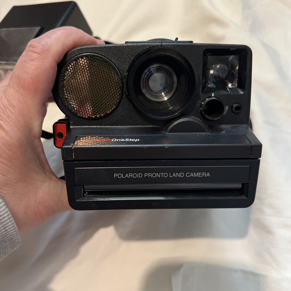 Polaroid Land Camera SONAR OneStep With Case, Flash Attachment, Instructions