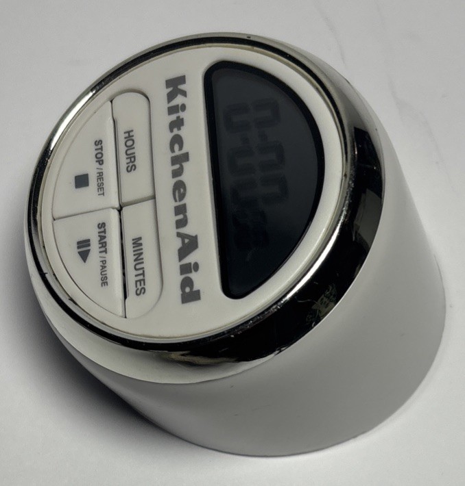 KitchenAid Digital Timer White and Chrome - TESTED & WORKS! Battery Operated