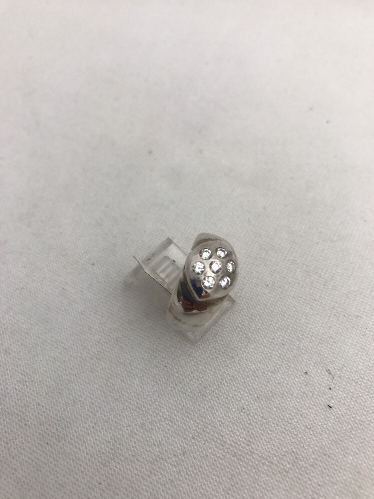 Sterling Silver .925 7 - 2mm Cz's Snap Set Cluster Ring
