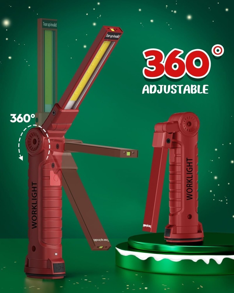 Sturdy Rechargeable Work Light with Magnetic Base - 2 Pack for Special Occasions