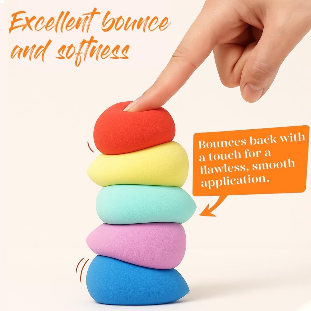 Beakey 5 Pcs Makeup Blender Beauty Sponge Set - Multi-color