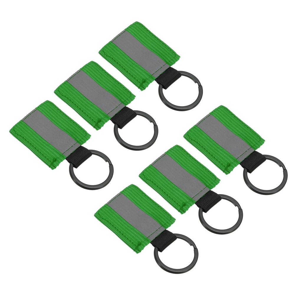 6 Pcs Reflective Keychain Tags, Reflective Zipper Pulls, Green