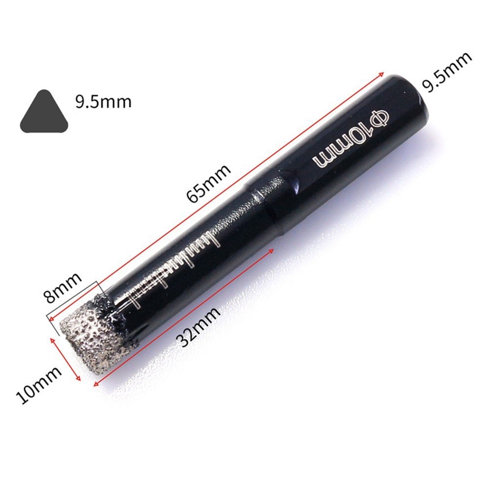 6-12mm Dry Ceramic Tile Drill Bit Triangular Shank Brazing Hole Opener Drilling