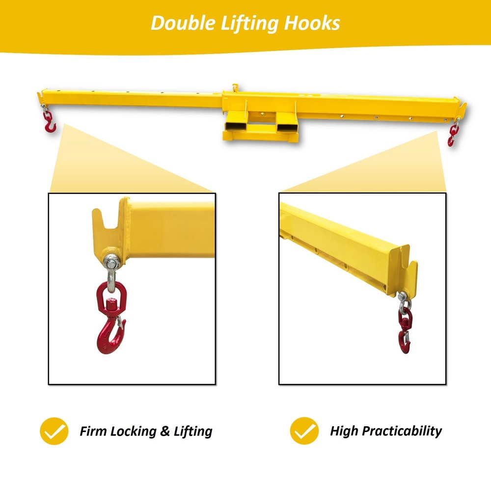 1 PC 6600 lbs Forklift Mobile Crane Forklift Crane Attachment Dual-use Lifting