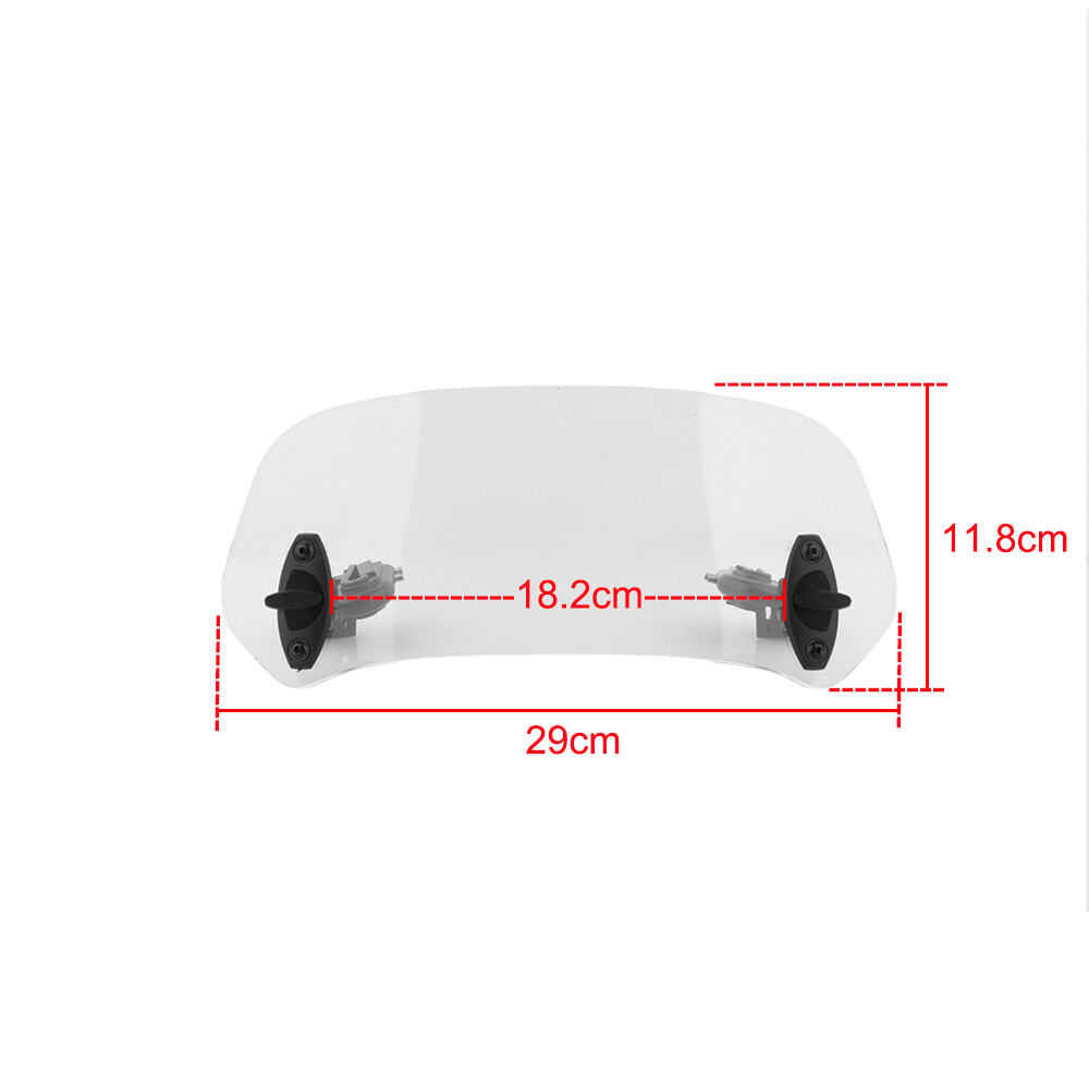 Motorcycle Universal Clip On Windshield Wind Screen Deflector Extension Spoiler