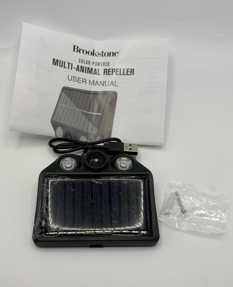 Brookstone Solar Powered Multi Animal Repeller Ultrasonic Wall Mount Pest