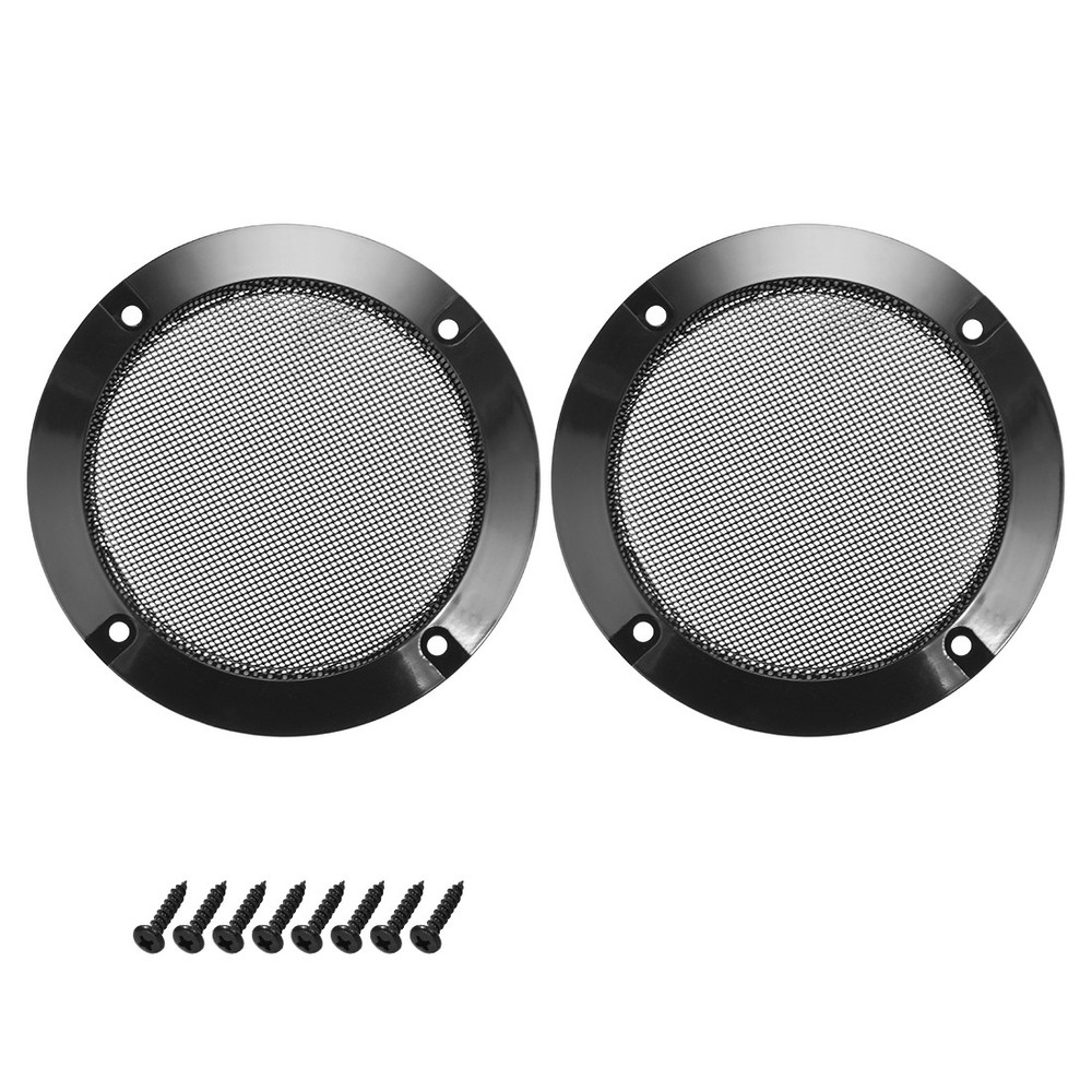2Pcs 2" Speaker Grill Speaker Mesh Decorative Circle Woofer Guard Black