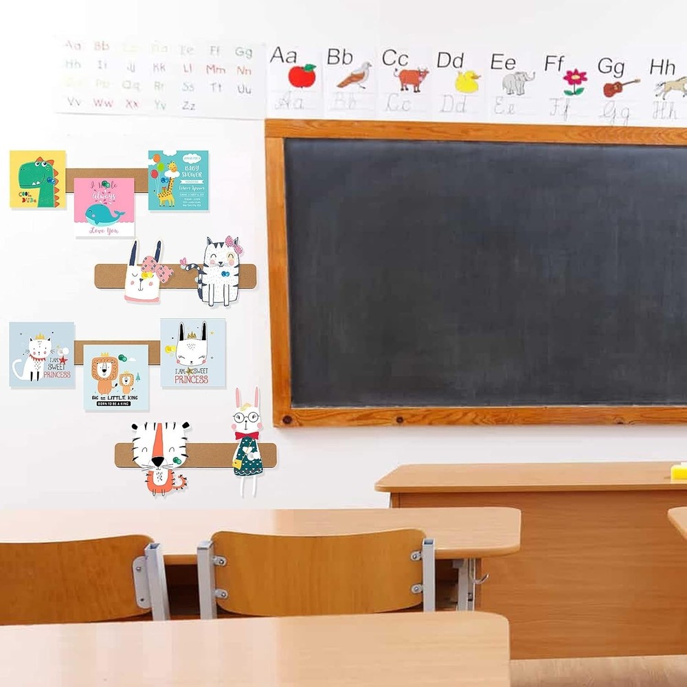 Space-Saving Felt Bulletin Board Strips - Perfect for Notes & Photos Display
