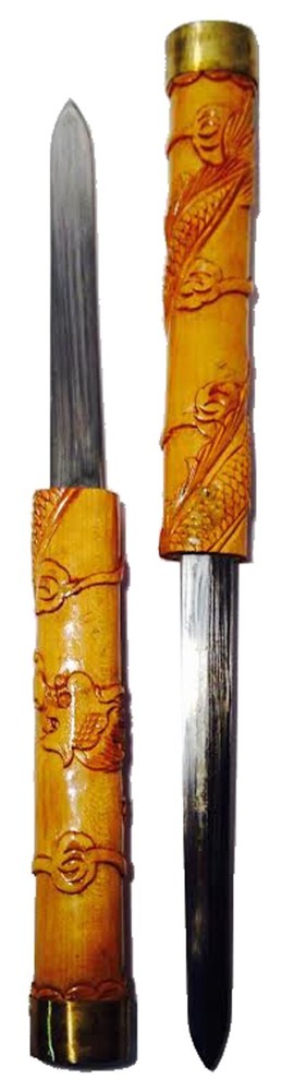 17" Double Carved Dragon Knife
