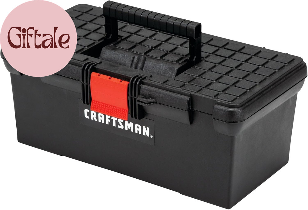 Tool Box, Tool Storage, Lockable, Black, 16 Inch (CMST16005)