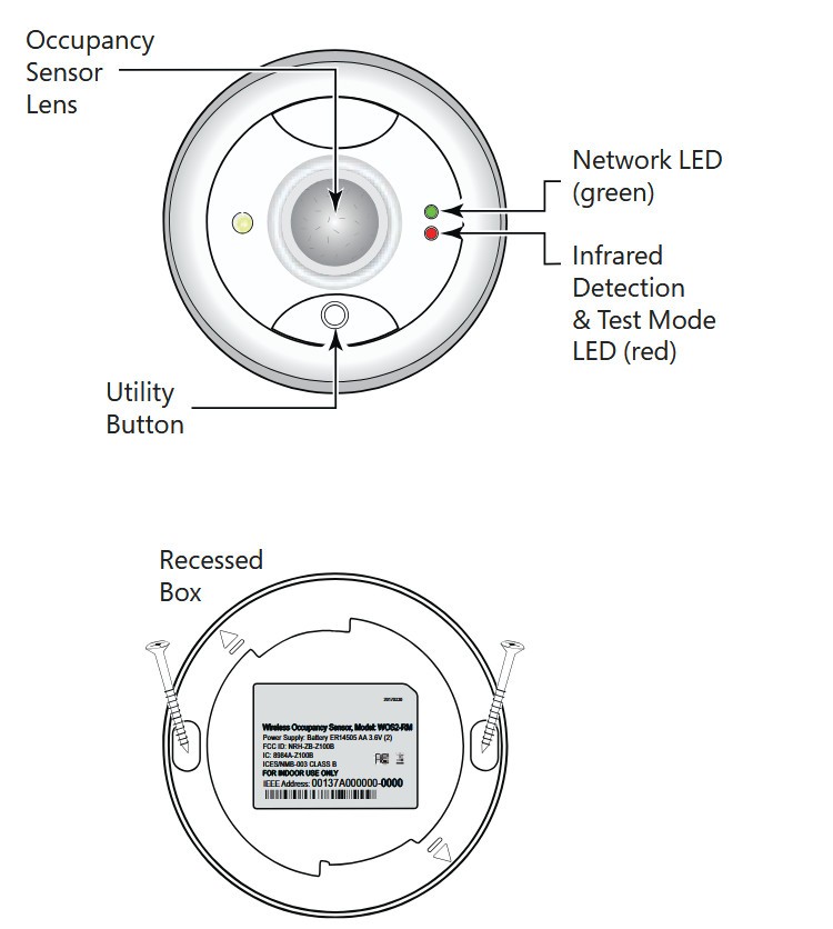 Daintree Wireless Ceiling Mount Occupancy Sensor WOS2-CM, passive infrared