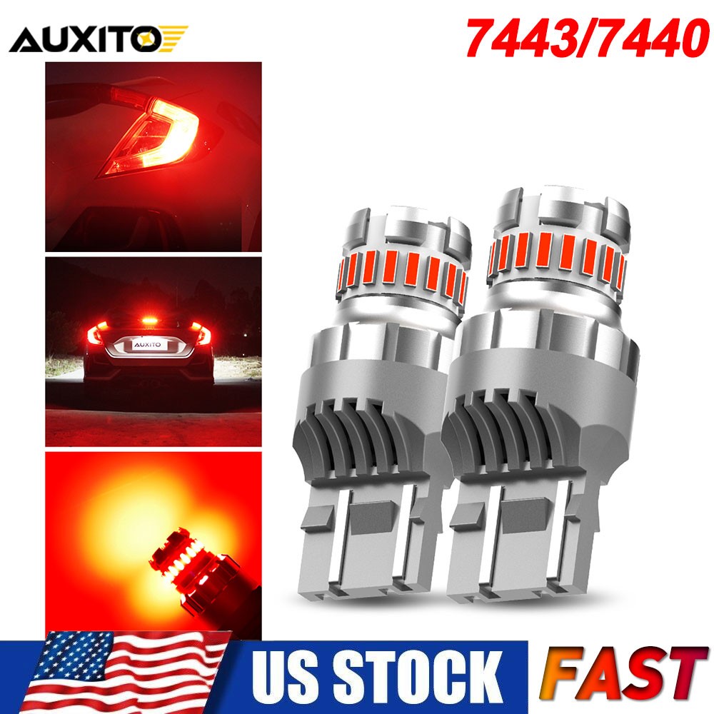 AUXITO 7443 7444 7440 Red LED Bulb Brake Tail Stop Parking Light Bright Lamp T20
