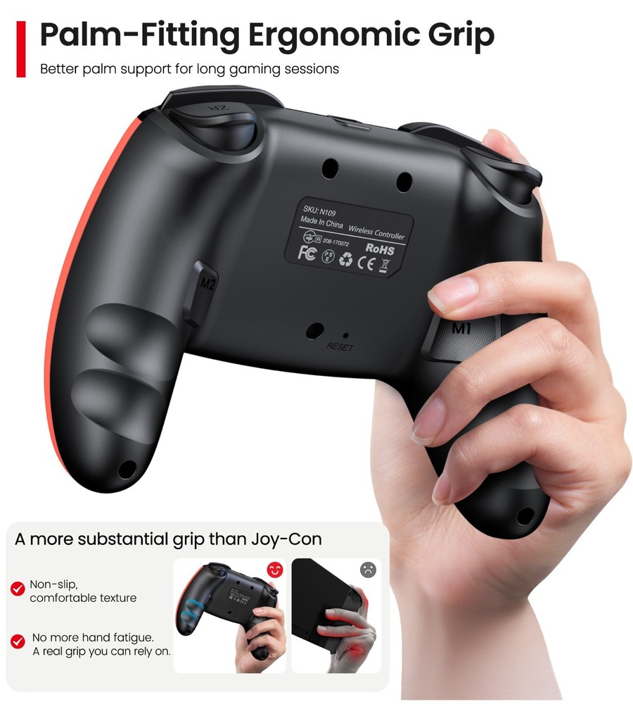 Wireless Pro Switch 2 Controller for Switch 2/Switch/Lite/OLED/Android/iOS/PC