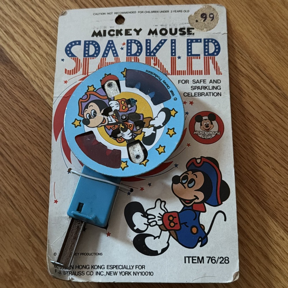 Vintage Disney Mickey Mouse Sparkler In Original Package