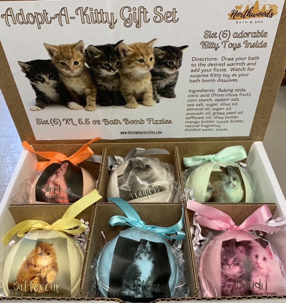 Adopt-A-Kitty 6-pack Bath Bomb Gift Set for Kids