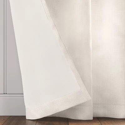 Light Filtering Pebbled Satin Curtain Panel - Threshold