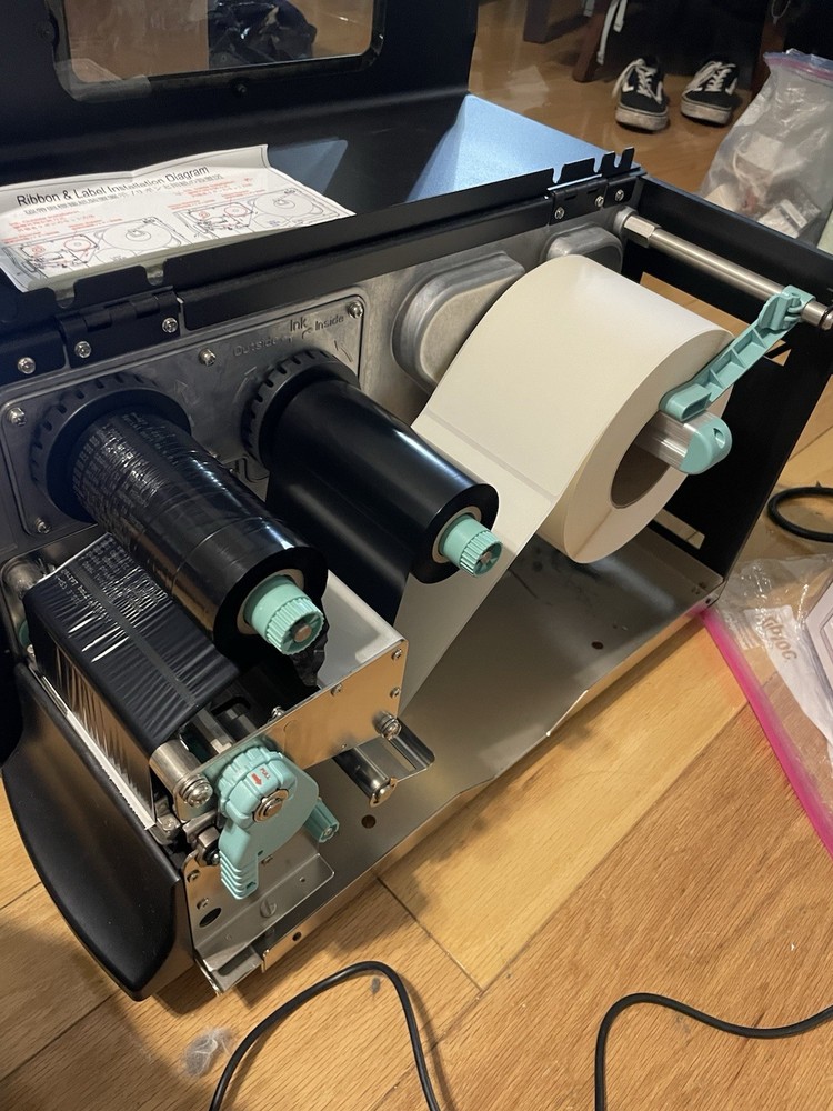 Tharo H-400 Thermal Transfer Label Printer Rewinder USB Serial Parallel - Tested