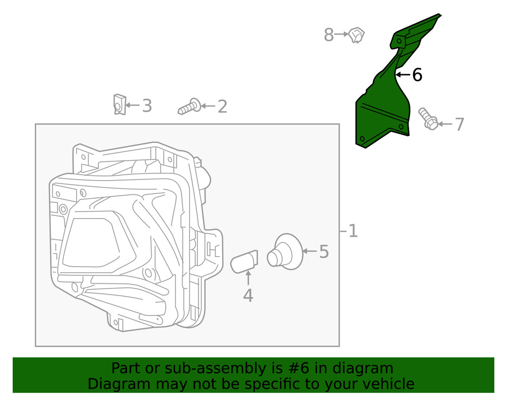 Genuine GM Driver Side Headlamp Bracket 84126205