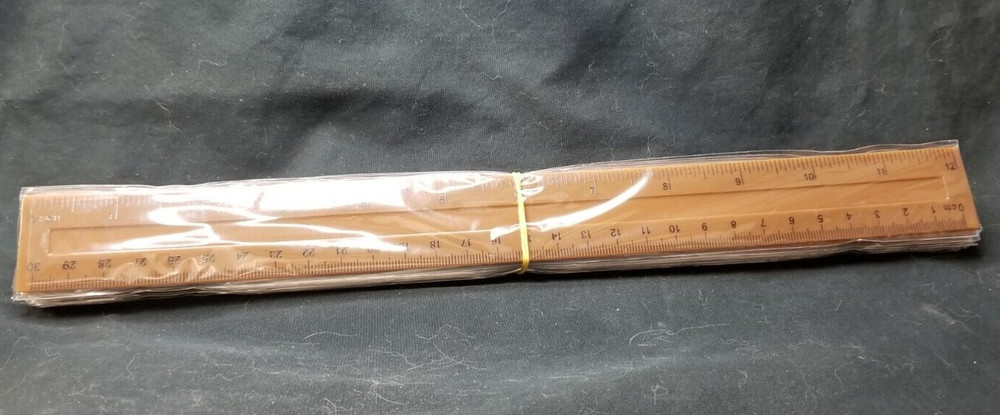 Brown Plastic Ruler Standard & Metric 10 Pack