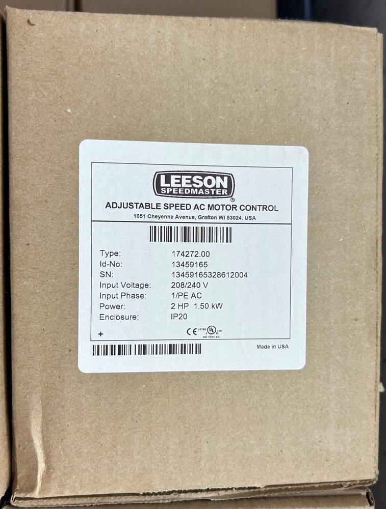 Leeson Adjustable Speed AC Motor Control 174272.00 Industrial VFD