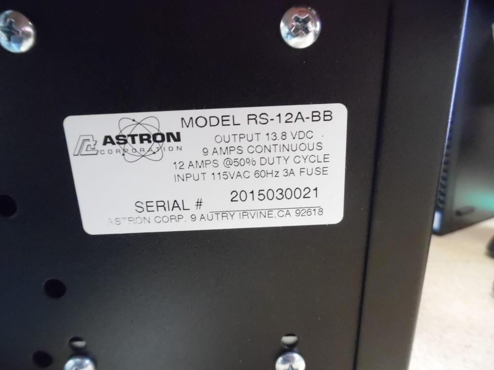 Astron Heavy Power Supply Model No. RS-12A-BB