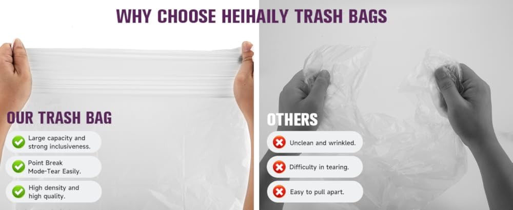 8-Gallon Garba Bags Medium Dstring-Trash-Bag - 80 Counts Strong Heavy