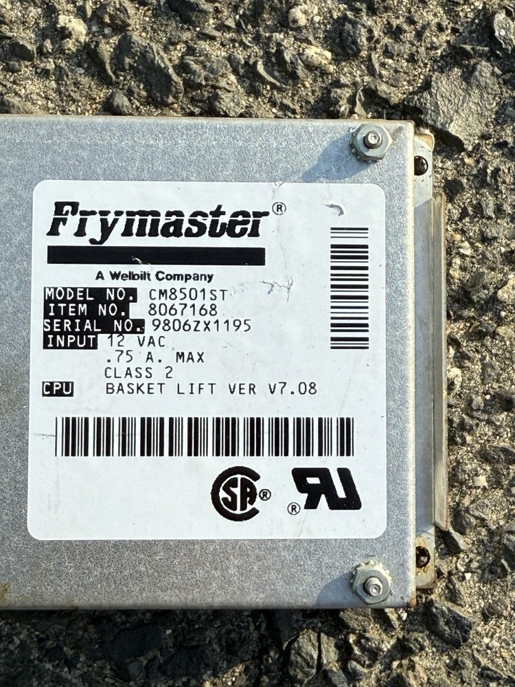 Frymaster Computer/ digital controller Model #: CM8501ST No wire harness