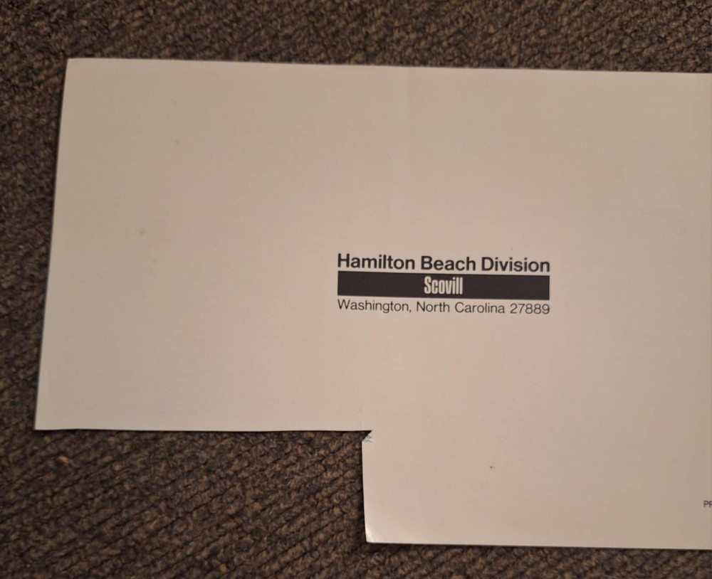Hamilton Beach Blender . Household Appliance . Instruction Book