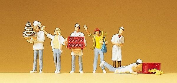 Preiser 10377 HO Scale People Working Bakery
