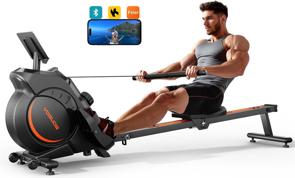 Magnetic Rowing Machine for Home - Rower Machine Use with Bluetooth, App Support