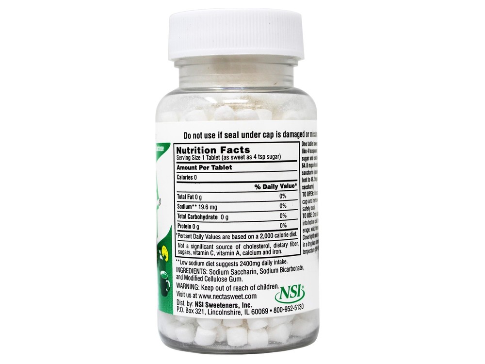 Necta Sweet Sugar Substitute Tablets, 1 Grain, 500 Tablets - 3 Pack