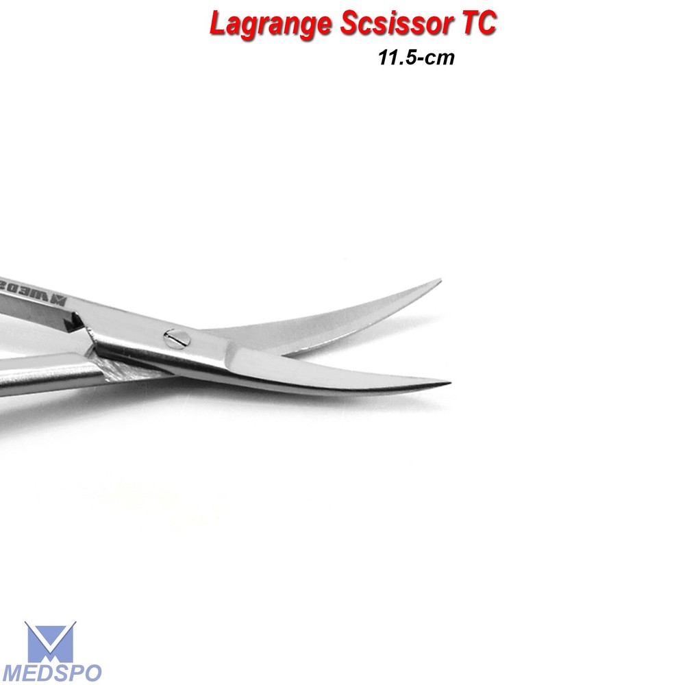 Surgical Micro Tissue Gum Lagrange Scissors TC Double Curved Dissecting Scissors