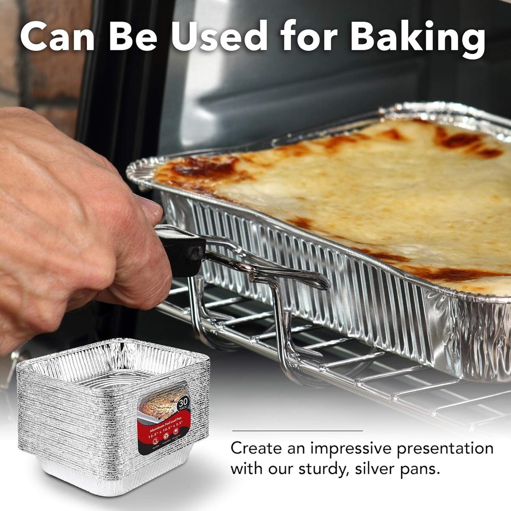 9x13 Disposable Aluminum Pans (30 pack) - Half Size Steam Table Deep Pan