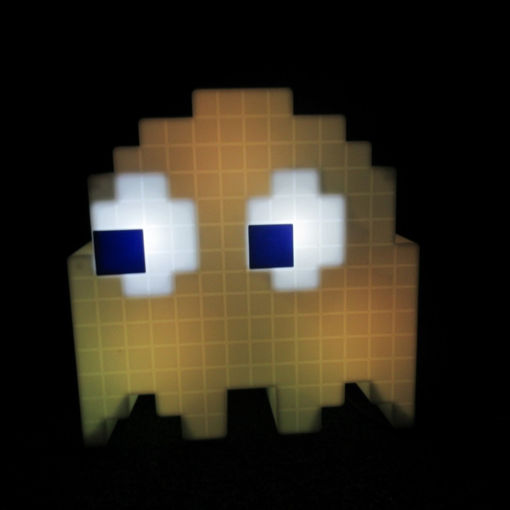 Pac Man White Ghost Color Changing Lights USB Powered Lights React To Sound