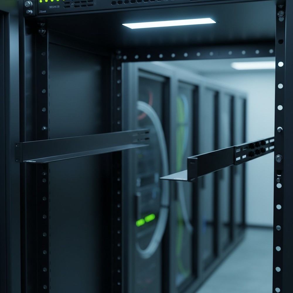 Easy Install 1U Rack Shelf Rails with Adjustable Depth – Perfect for AV/IT Gear