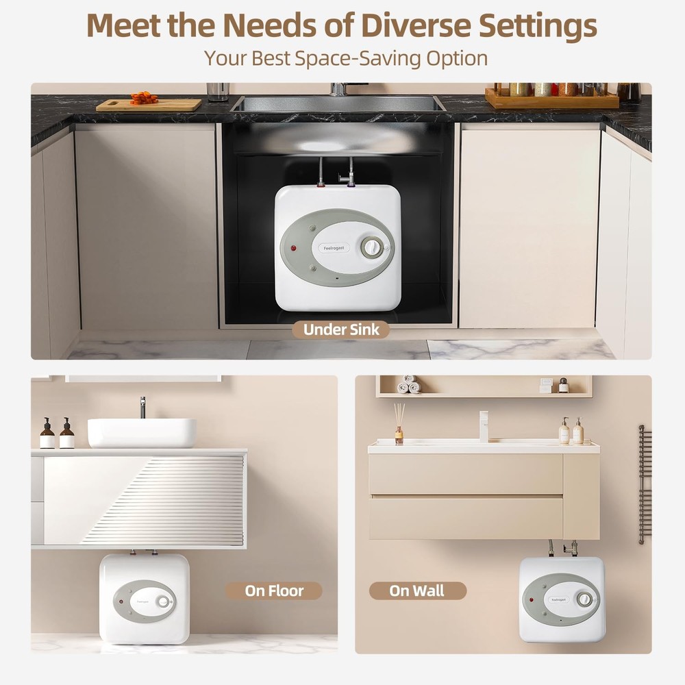 Electric Tank Water Heater-8 Gallon Under Sink Instant Hot Water for RV, Camp...