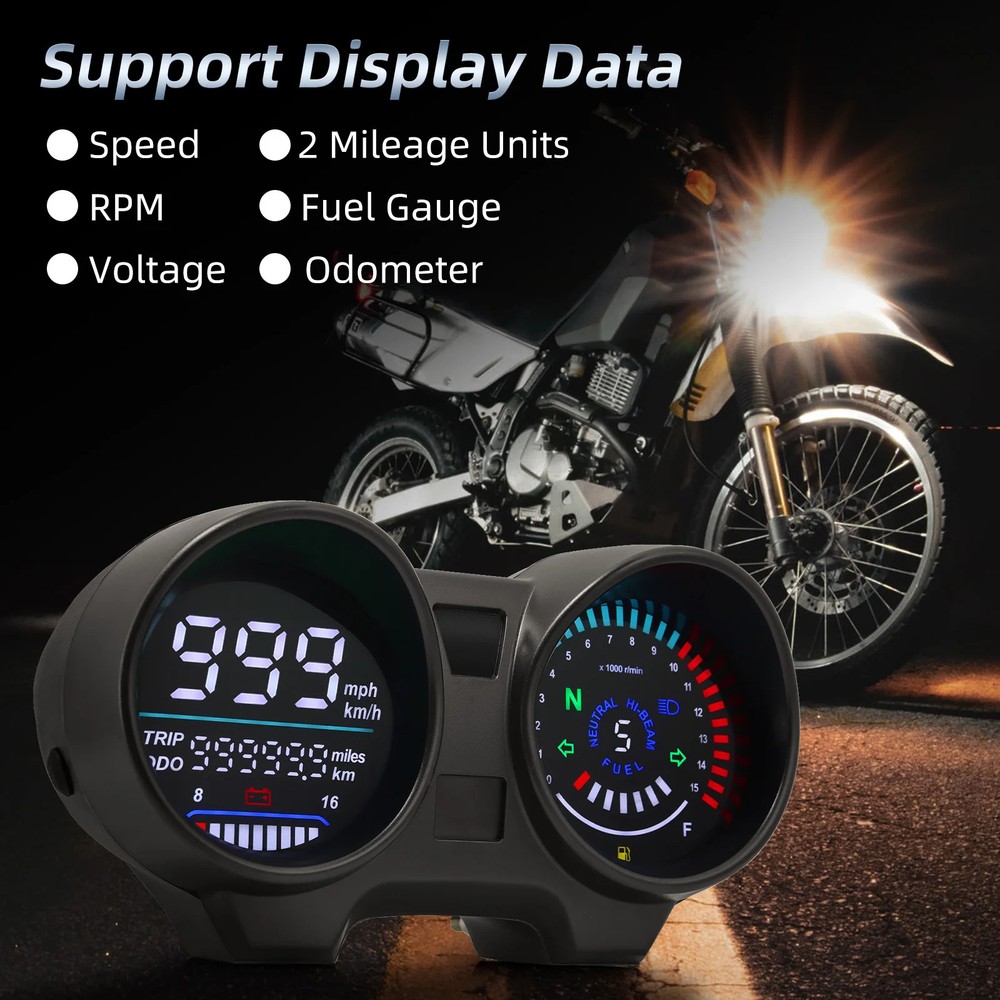 Universal Digital Meter Board For Motorcycle LCD Speedometer TachometerIndicator