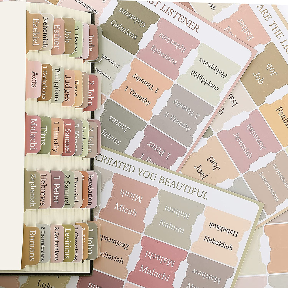 - Bible Tabs, 75 Boho Theme Laminated Tabs for Women and Men, Tabs for Study Bib