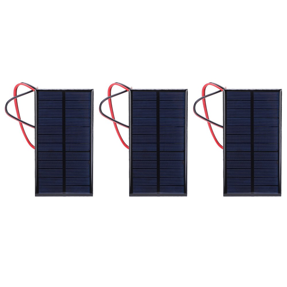 3pcs DC 6V 1W Solar Panel Cell Power Module Solar Panel With 30cm Cable
